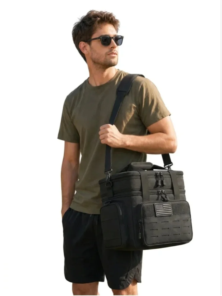 Unisex Taktische Isolierte Lunchtasche mit Erweiterbarer 18L Kapazität, Auslaufsicher und Robust für Langanhaltende Kälteisolierung. Ideal für den täglichen Transport von Mahlzeiten im Büro, für den