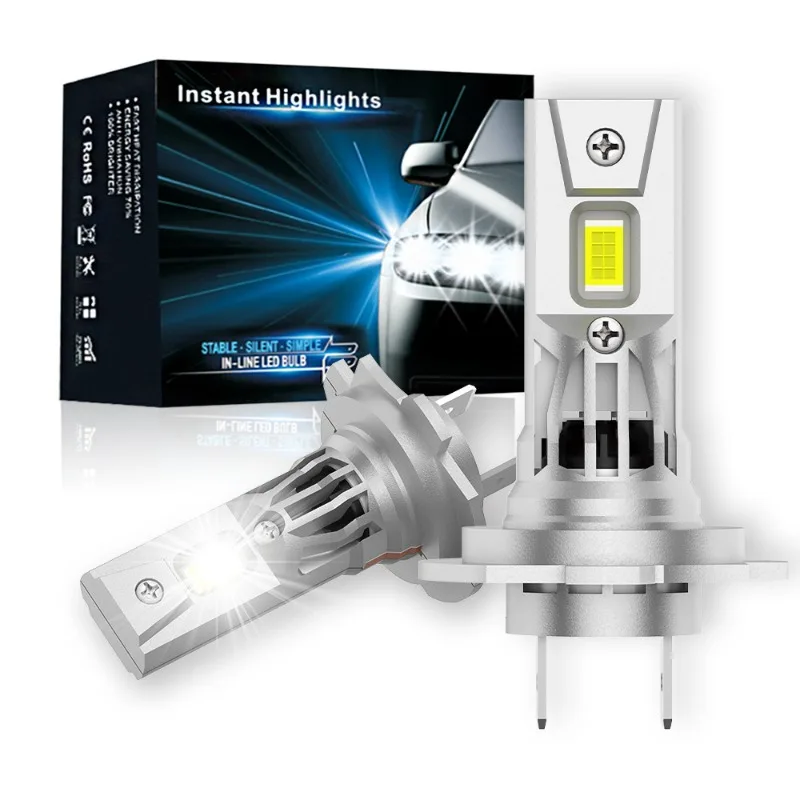 

H7 LED 1：1CANBUS Light Mini Head Lamp Wireless H7 H4 H11 H1 9005/6 Car LED Headlight Bulbs Error Free with Fan White 1pcs