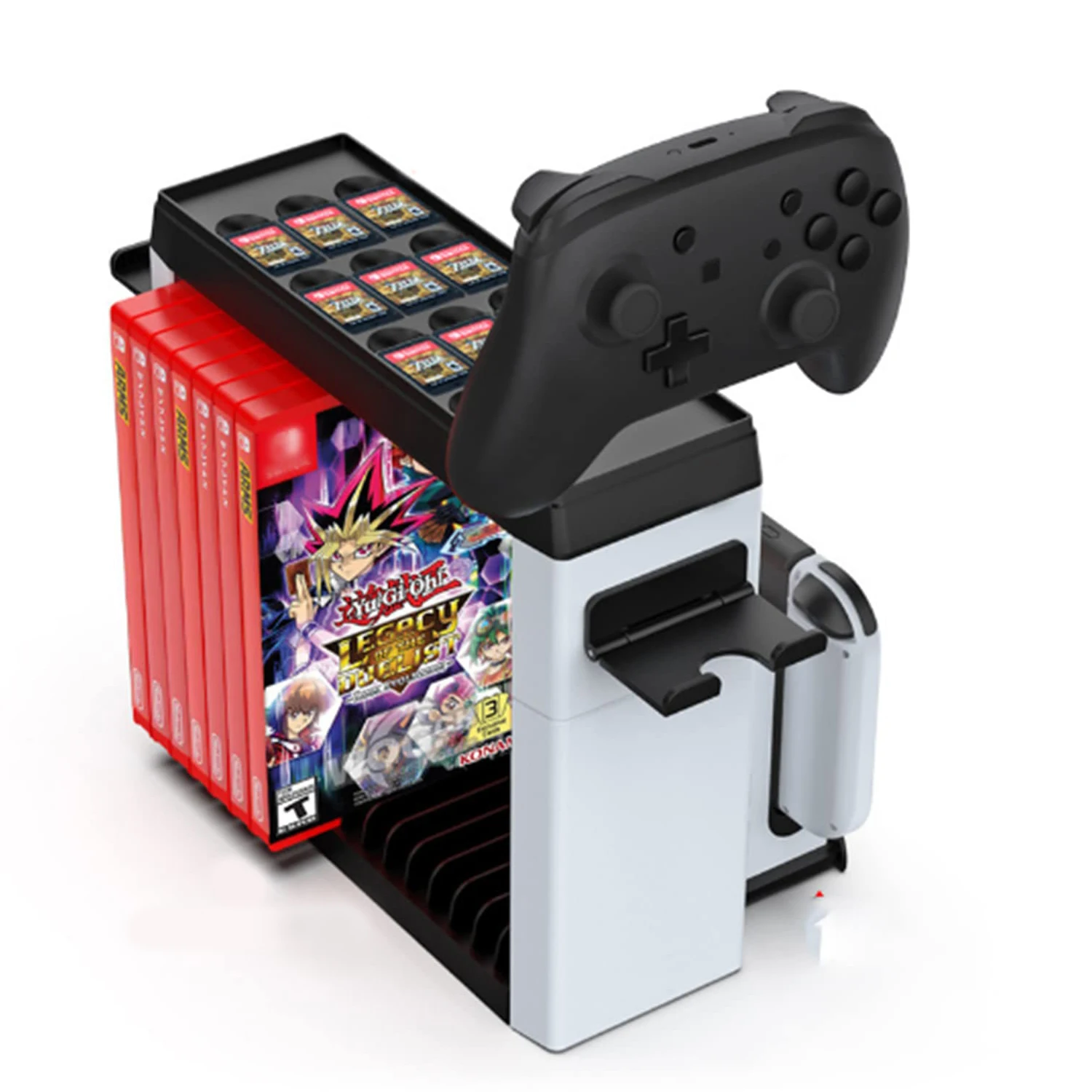 Torre de almacenamiento de juegos para Nintendo Switch, soporte para juegos, estante para discos y controlador, Compatible con Nintendo Switch y accesorios