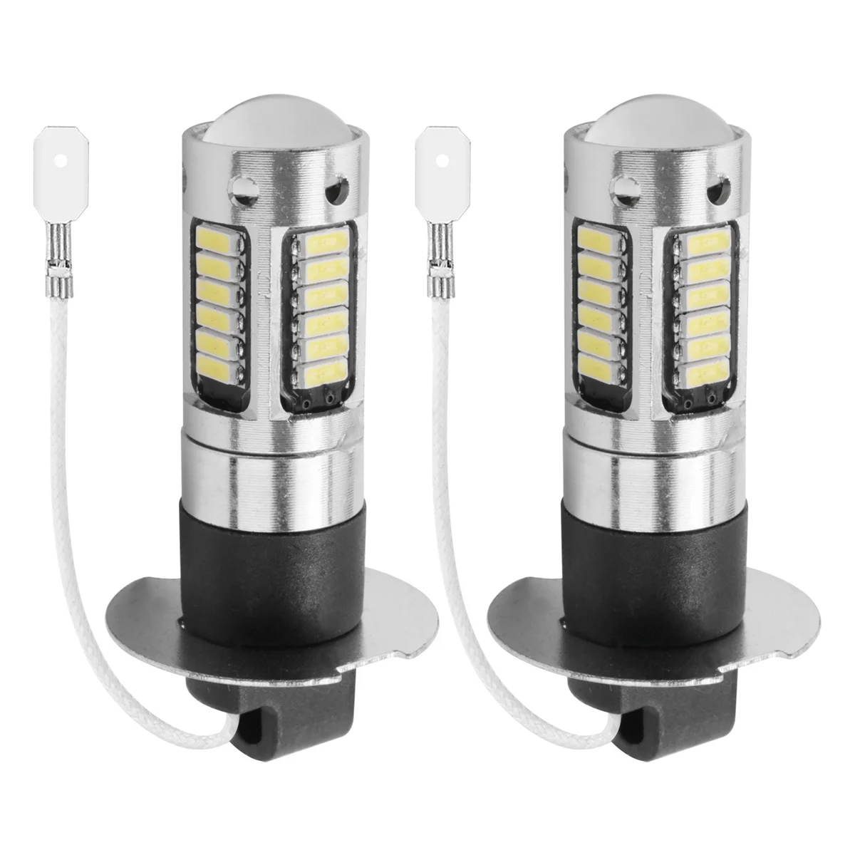 2Pcs H3 Super Bright LED Fog Driving DRL Light Bulbs Kit 6000K White