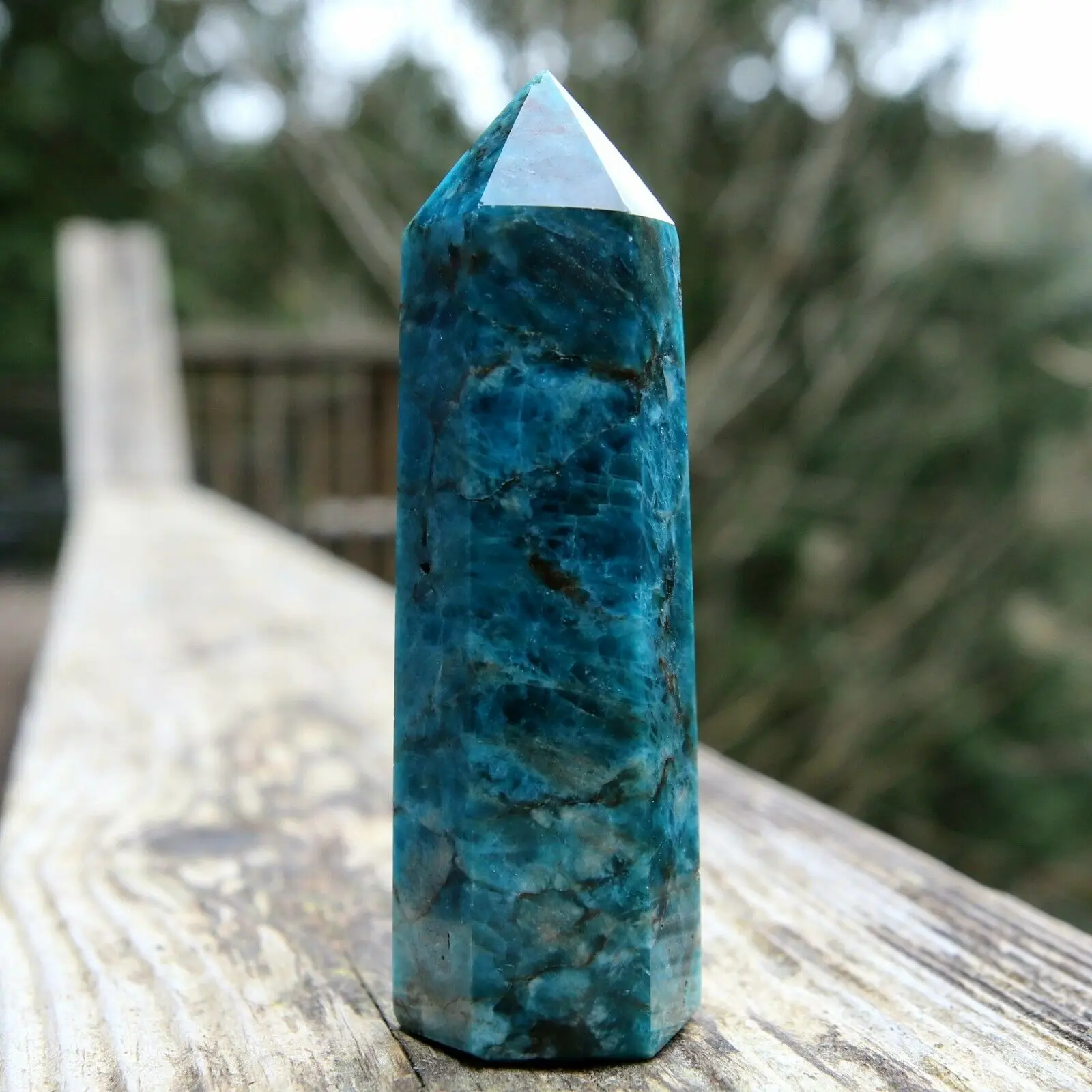 

Natural BLUE APATITE CRYSTAL POINT TOWER POLISHED NATURAL CHAKRA HEALING GEMSTONE QUARTZ