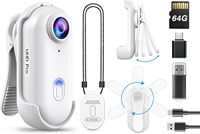 BOBLOV W4 2K Mini Camcorders HD Wearable Body Camera 360° Magnetic Clip 120Min Recording for Lecture Travel Pet Outdoor 128GB