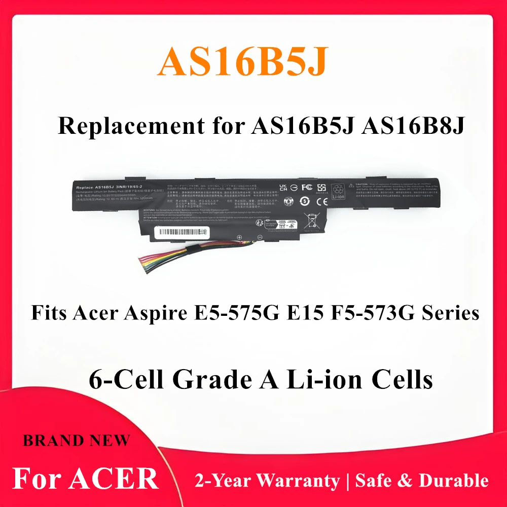 AS16B5J, AS16B8J Laptop Battery For Acer Aspire E 15 E5-575G  F5-573G F5-771G