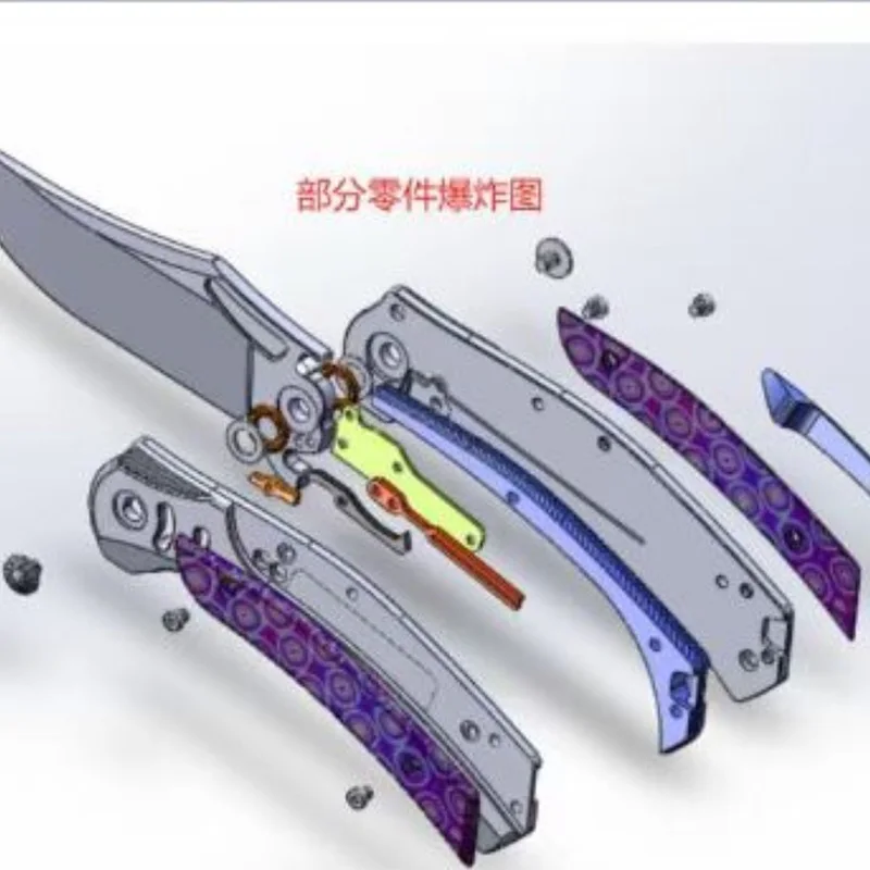 LEMIFSHE F05 RattleSnake titanium handle m390 blade folding knife EDC tool camping hunting outdoor practical knife - view 6