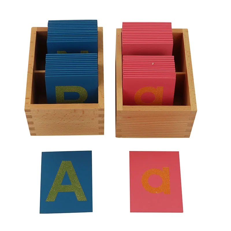 Baby Toys Montessori Wooden Red Blue Sand Alphabet Board Puzzle Games Early Learning Education Teaching Aids Toys for Children