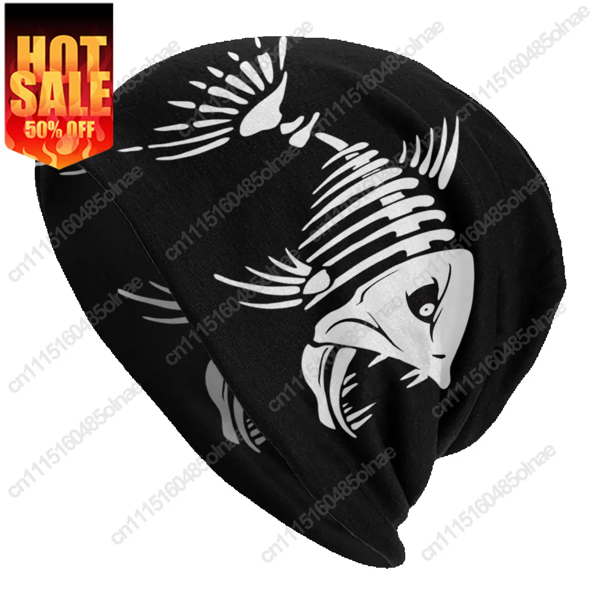 Fish Bone Fishing Skeleton Skullies Beanies Caps For Men Women Unisex Cool  Winter Warm Knit Hat Adult Bonnet Hats