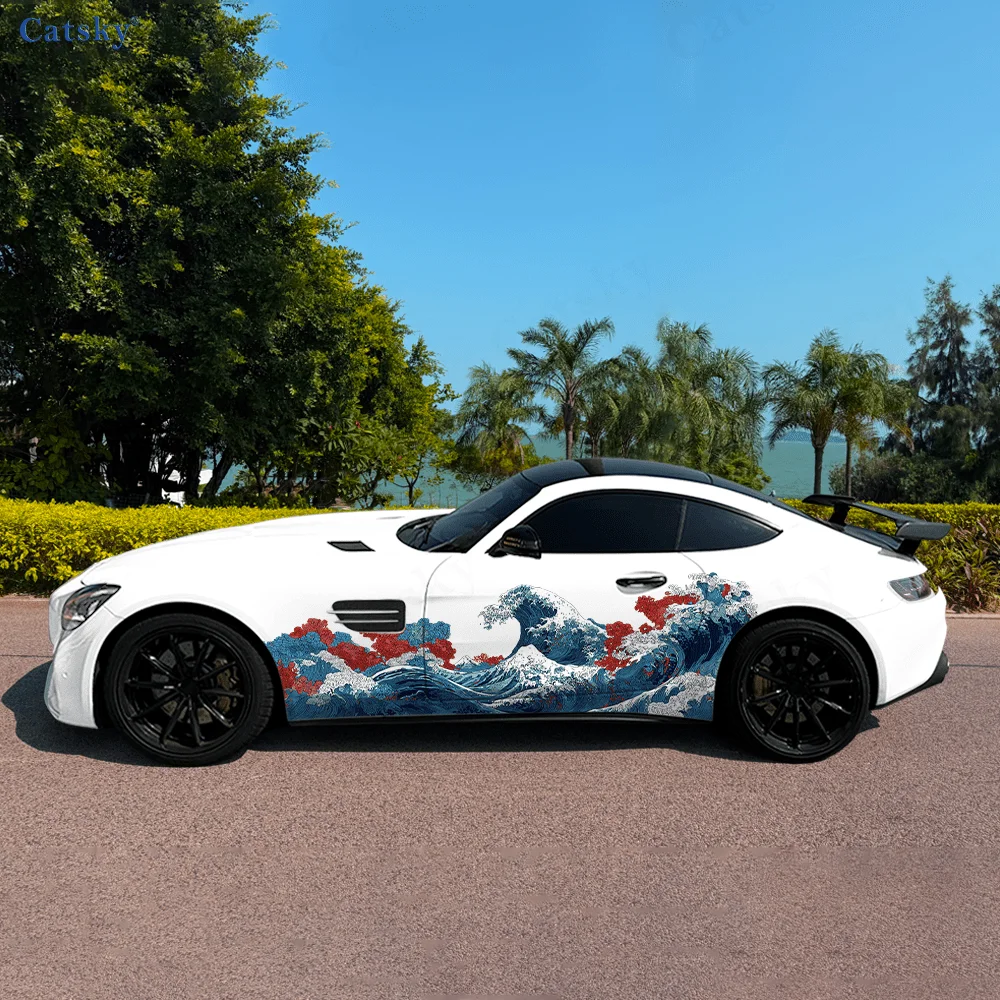

Colorful Waves Sunlight Car Vinyl Wraps Decal Self-adhesive PVC Sticker Suitable for Trucks SUV Decoration Auto Accessories Gift