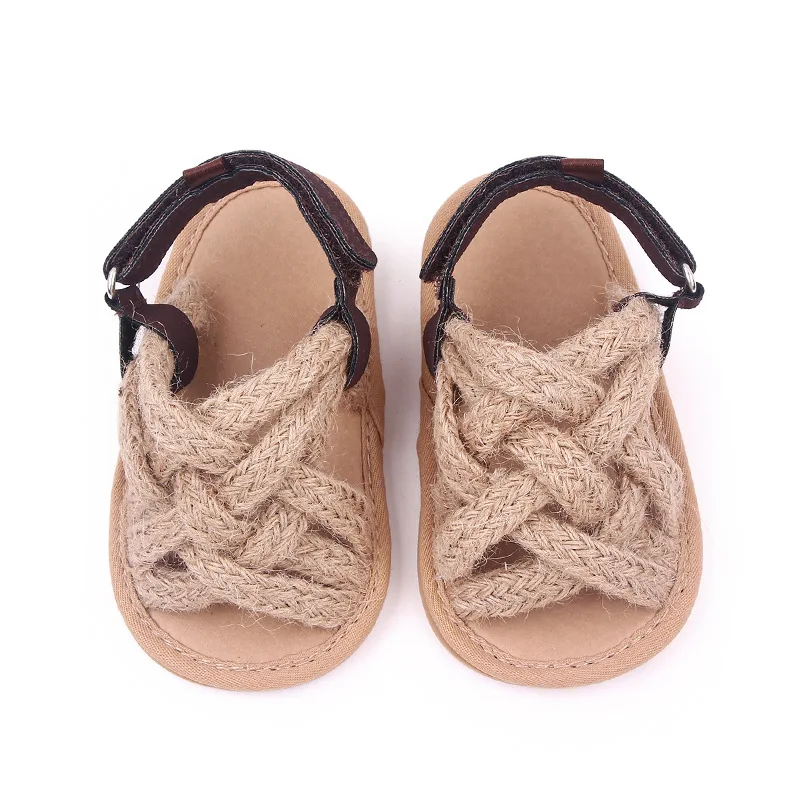 Merk Baby Jongen Sandalen Voor Meisjes Zomer Schoenen Voor 1 Jaar Baby Items Peuter Mode Gebreide Schoenen Pasgeboren Accessoires