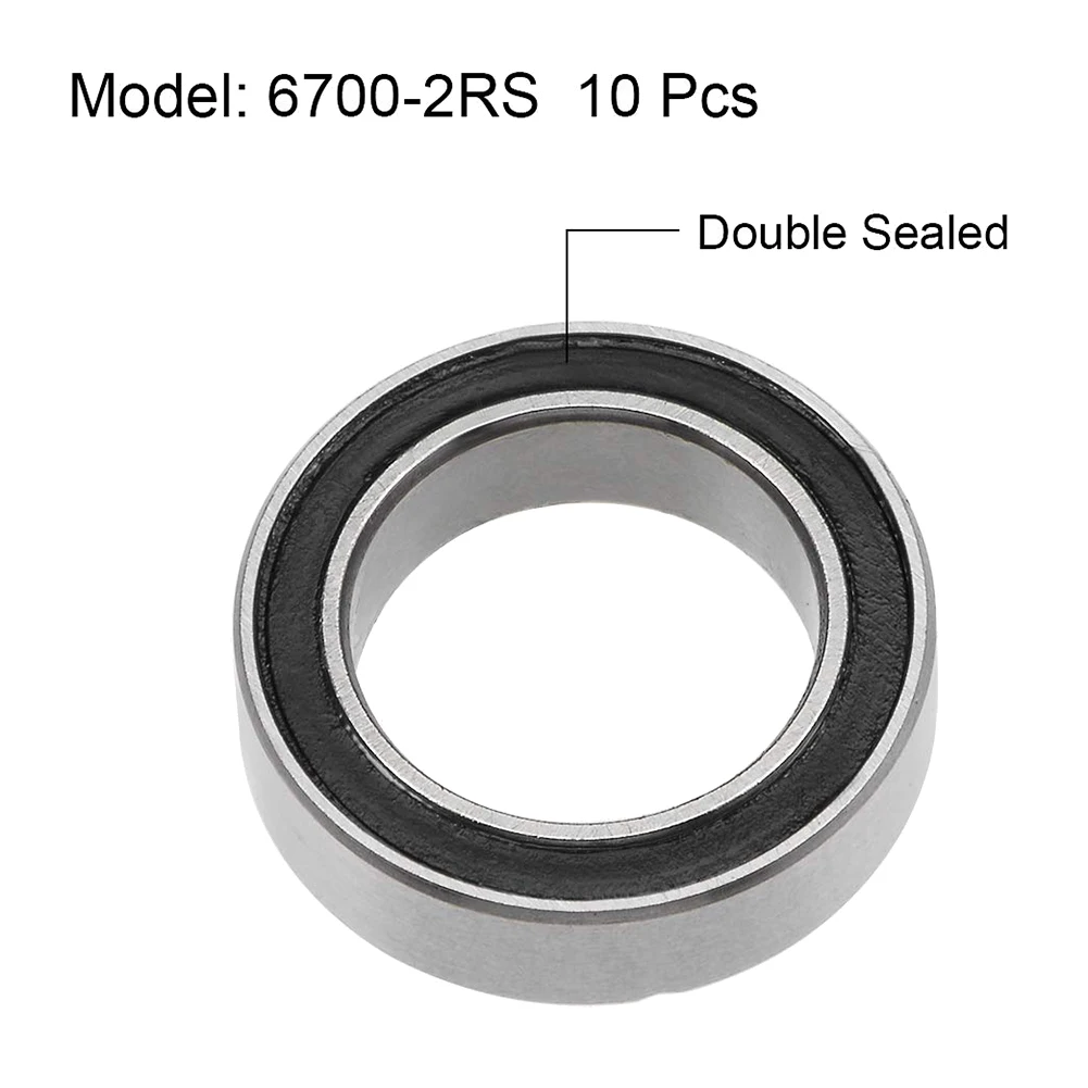 HOT 20PCS 6700-2RS High Quality 6700 2RS 10X15X4mm Miniature Seal Deep Groove Ball Bearing,Black