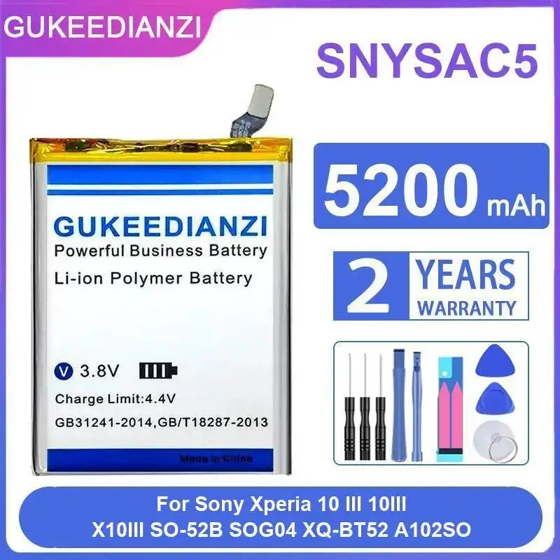 

Аккумулятор для мобильного телефона 5200 мАч для Sony Xperia 10 III 10III X10III SO-52B SOG04 XQ-BT52 A102SO SNYSAC5, долговечный