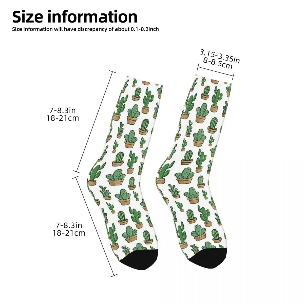 Cactus Flowers Cactus Cactus Flowers Floral Pattern Socks Harajuku Soft Stockings All Season Long Socks for Man's Woman's Gifts