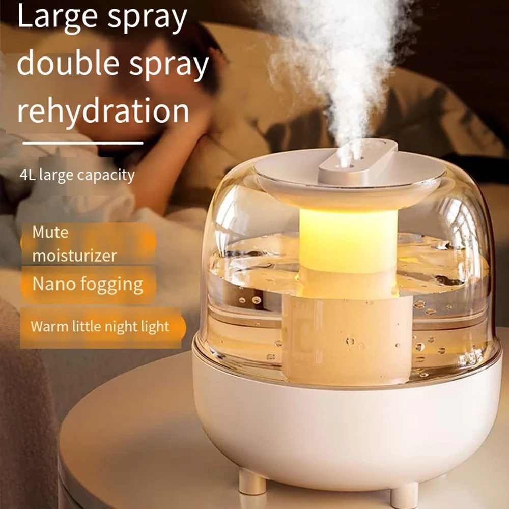 

400ml Large Capacity Humidifier Small Home Aromatherapy Machine 2-in-1 Silent Bedroom Fog Air Purification Mini Night Light