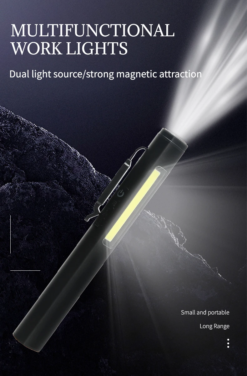 Mini Lampes De Poche À Stylo LED COB Torche De Travail Multifonction Avec Poignée Magnétique Lumière LED Portative Carrée Du 1,39 € | DHgate
