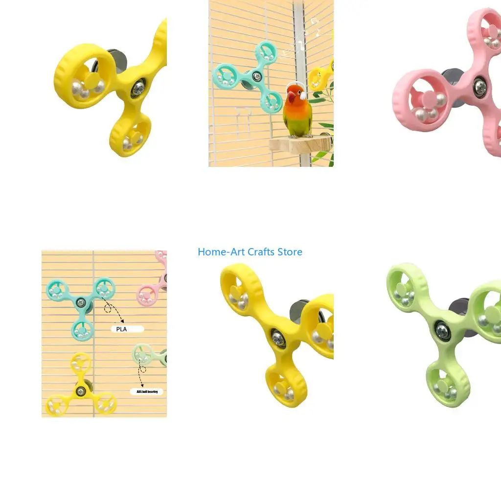 Y3NA Interactively Rotate Spinner Toy for Parrots Mental Stimulation Entertainment and Boredom Relief in Bird Cages
