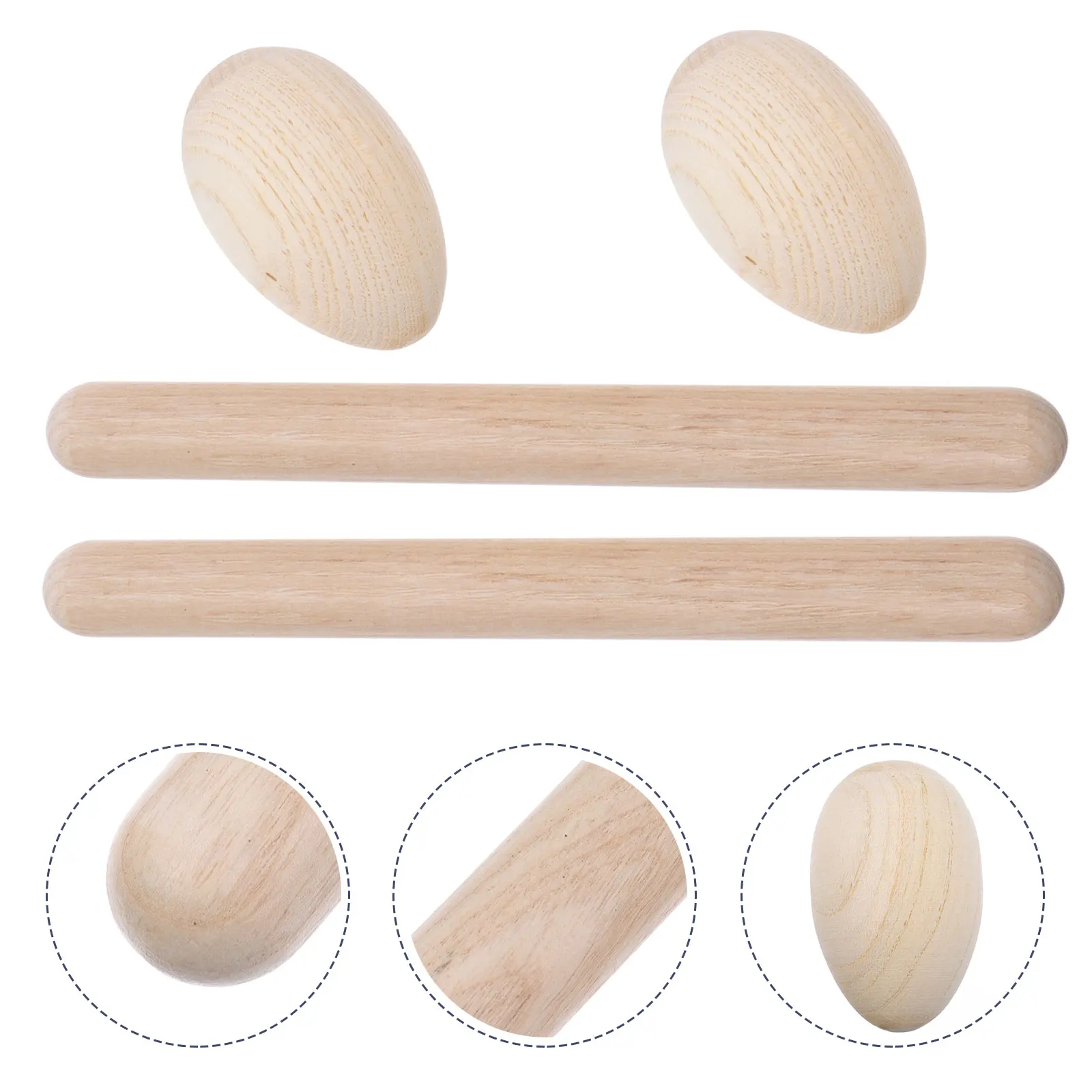 

4 Pcs Percussion Set Rhythm Sticks for Beginners Musical Toy Shaker Wood Claves Baby Egg Wooden Toys Lummi