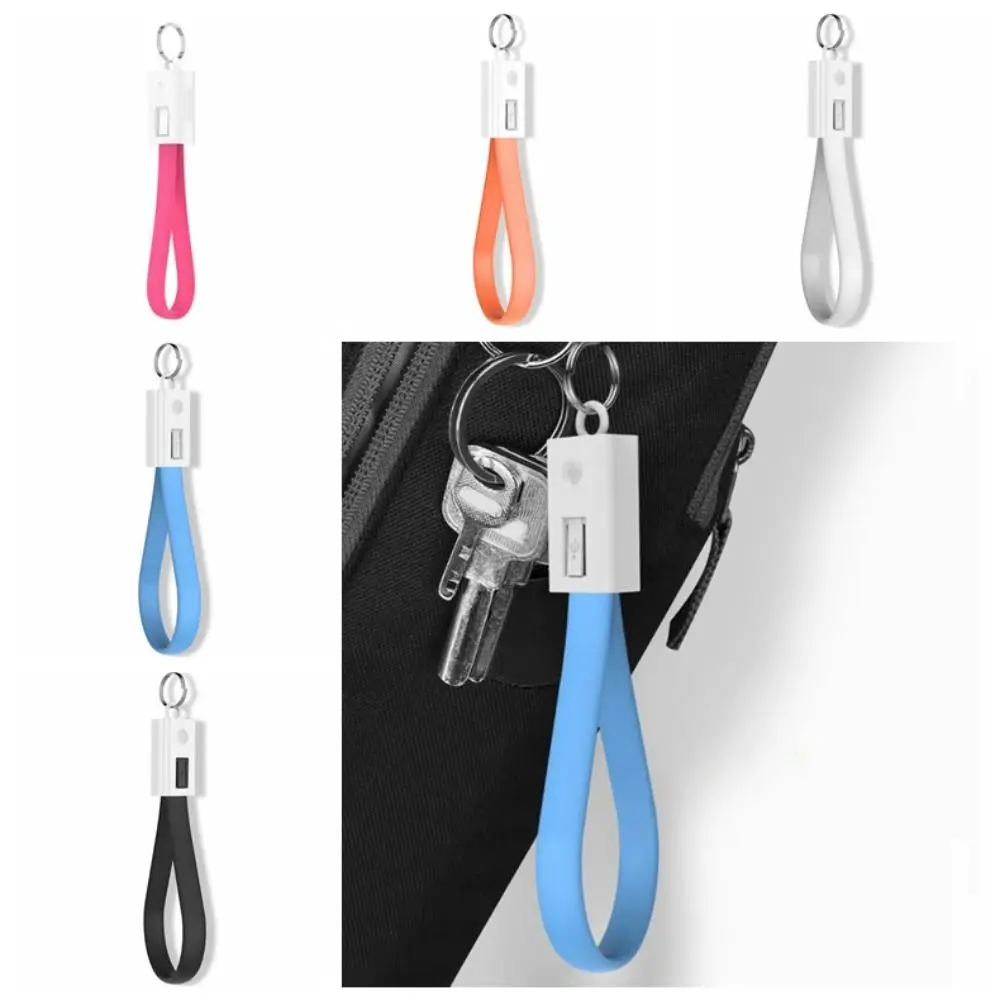 

Type C Keychain USB Cable Keychain Lanyard Design Micro USB Mini Key Chain Charger Cord Data Sync Short Phone Accessories