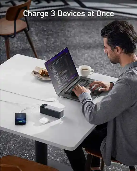 باور بانك TLF Anker 737 عالي السعة 24000 مللي أمبير 140 وات مخرج 3 منافذ شاحن محمول (PowerCore 24K) مع شاشة رقمية ذكية