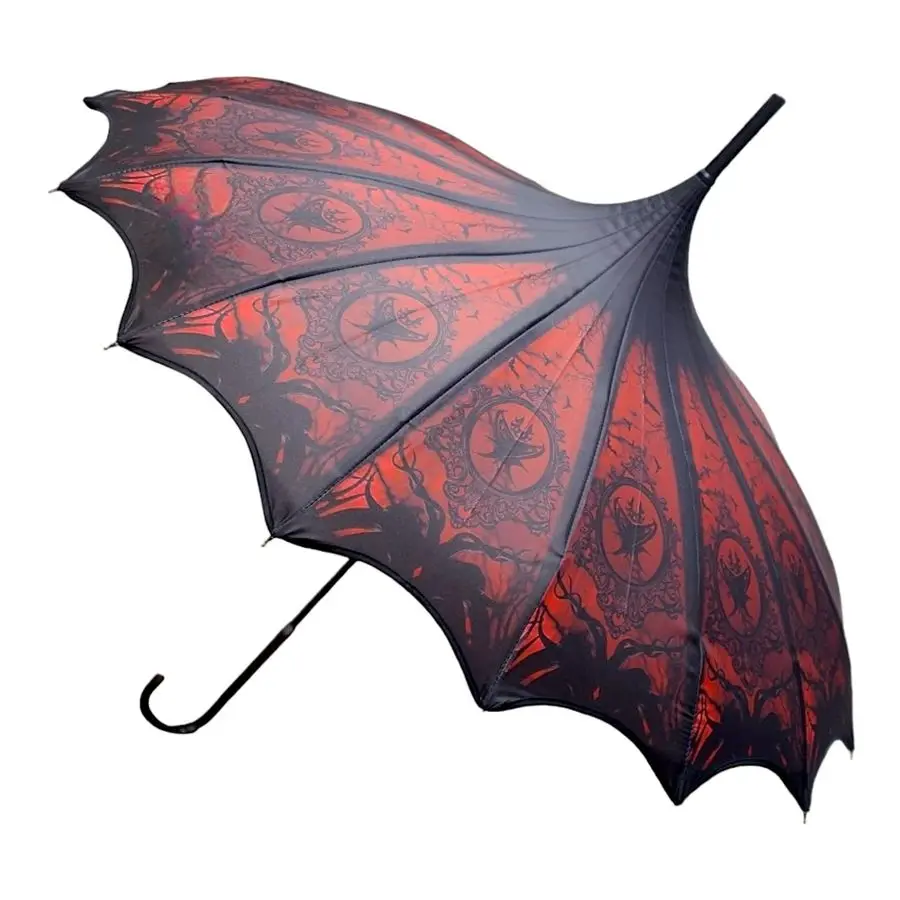 Gothic Bat Wing Scalloped Edge Parasol