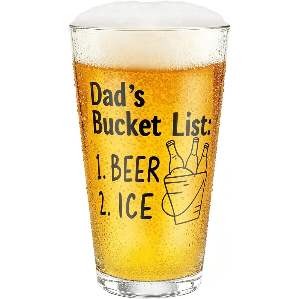 Fade Resistant Engraved 16Oz Beer Glasses Set Funny Retirement Gift for Dad from Daughter Son New Daddy Father in Law Perfect Fathers Day Gift Idea Birthday Present for Him Beer Stein Tankard with Humorous Saying Cool
