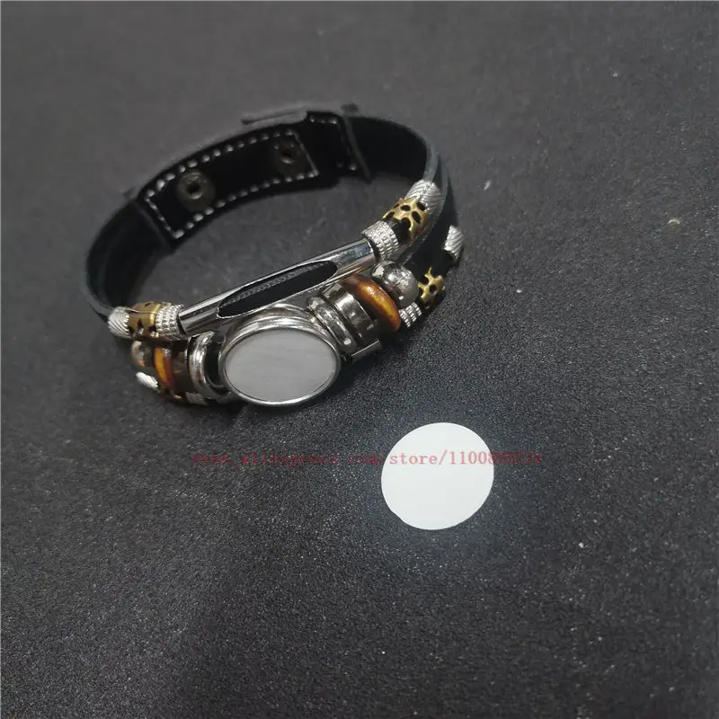 

sublimation blank leather bracelets bracelet hot transfer printing button jewelry consumables 25pcs/lot