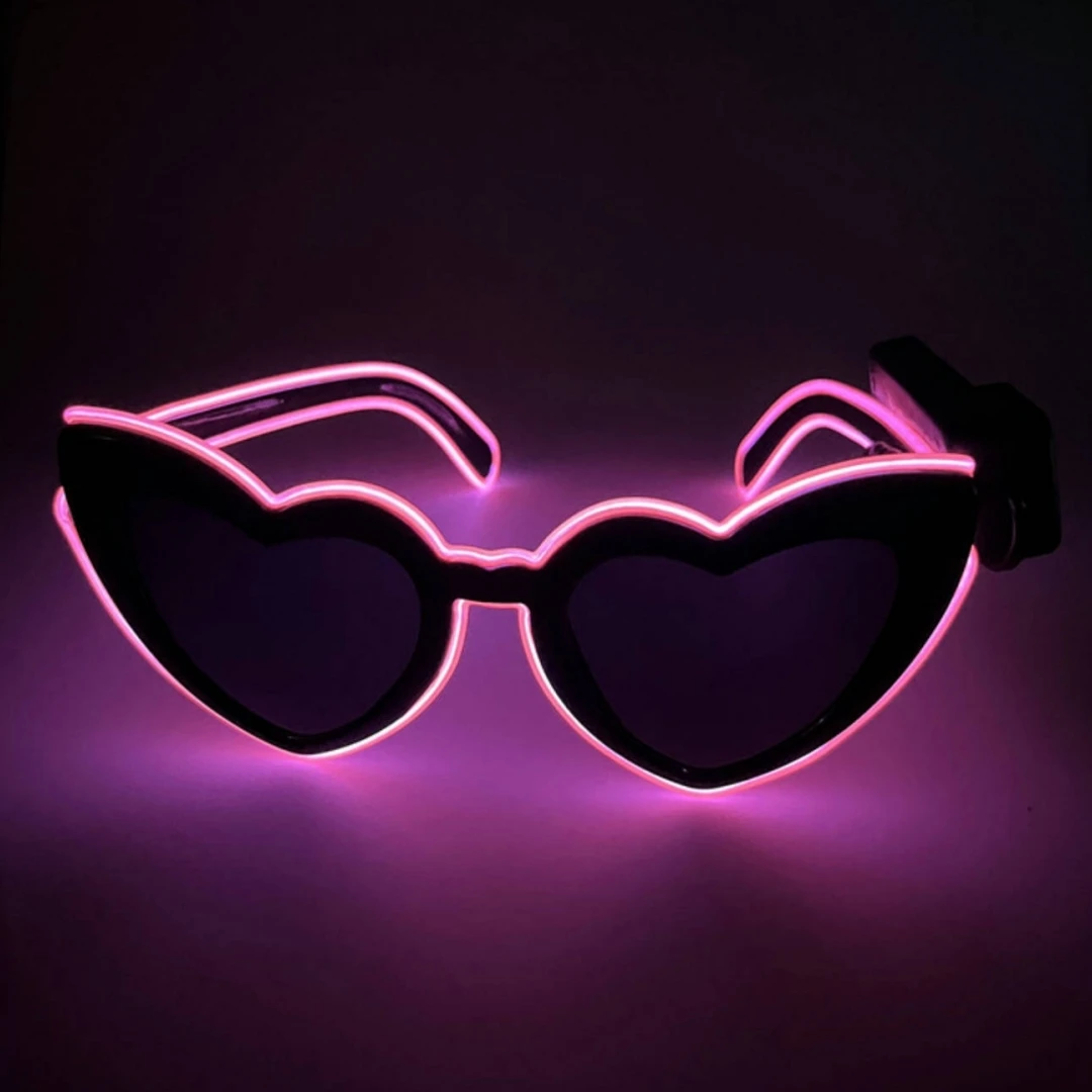 Wireless-driven Hearts led Glowing Glasses Party Performance ktv Bar disco atmosphere flash props online celebrity led Glowing G