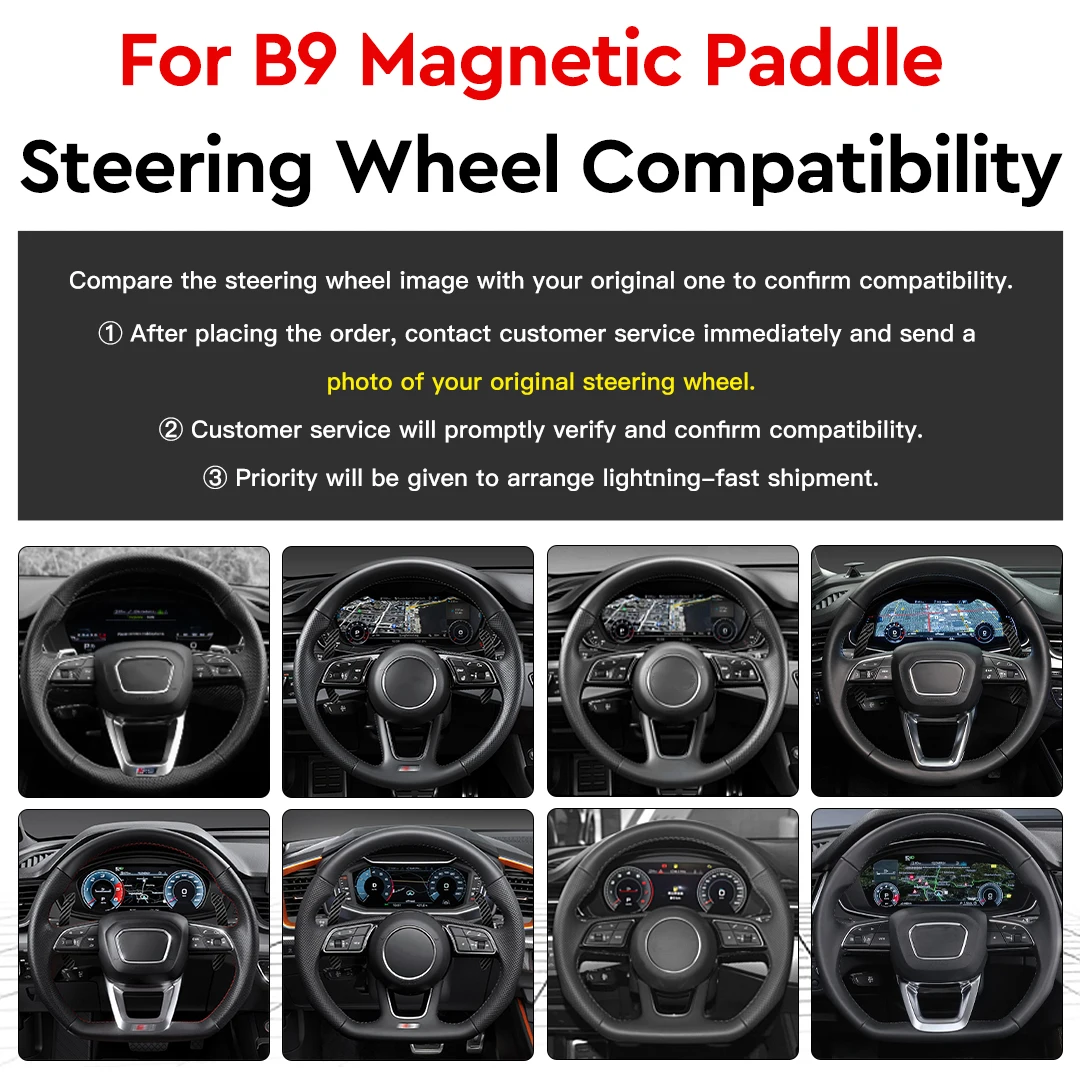 For Audi B9 A1 A2 A3 A4 Q2 Q3 Q4 Q5 Q7 Q8 LED Magnetic Steering Wheel Paddle Shifters Mobile Phone Connection APP Control