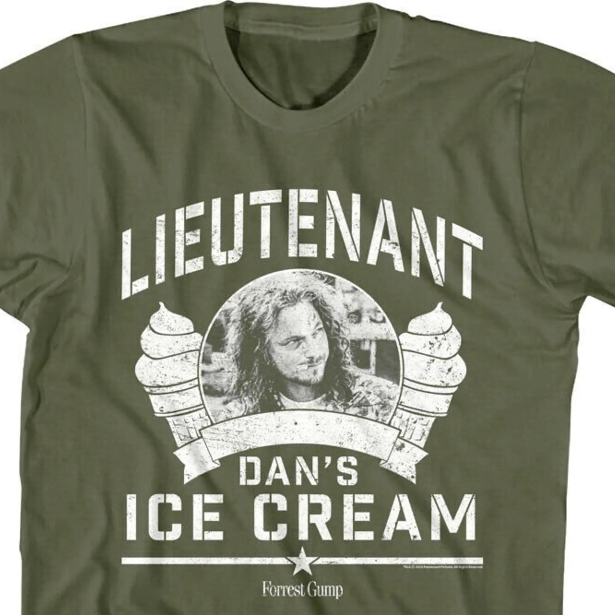 Forrest Gump Men's Shirt Lieutenant Dan's Ice Cream Retro Tees