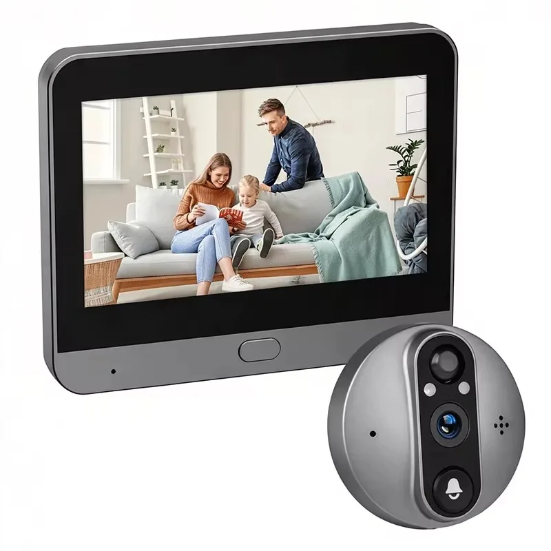 Smart  WiFi Door Bell Eye  Camera 5000mAh Battery PIR Motion Detector Digital Door Viewer