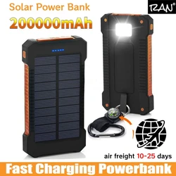 Solar Power Bank Waterproof 30000mAh Solar Charger USB Ports External Charger Powerbank for Xiaomi 5S Smartphone with LED Light