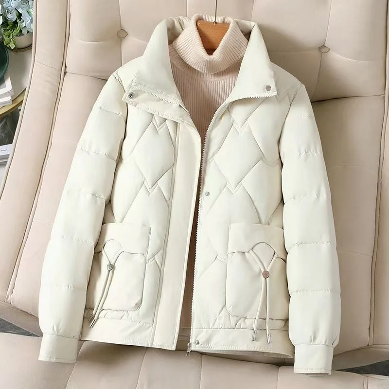 Down Ladies' Coat In Cotton-padded Coat In Autumn And Winter 2024 New Fashion Loose And Slim Short Thick Cotton-padded Warm Coat