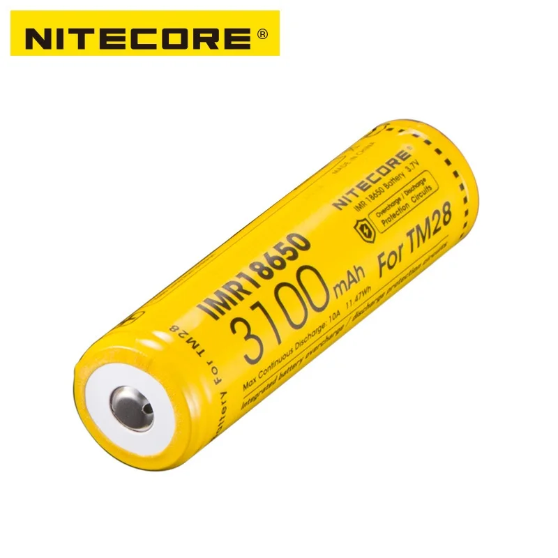 NITECORE IMR18650 3100mAh Rechargeable Lithium Battery for TM28