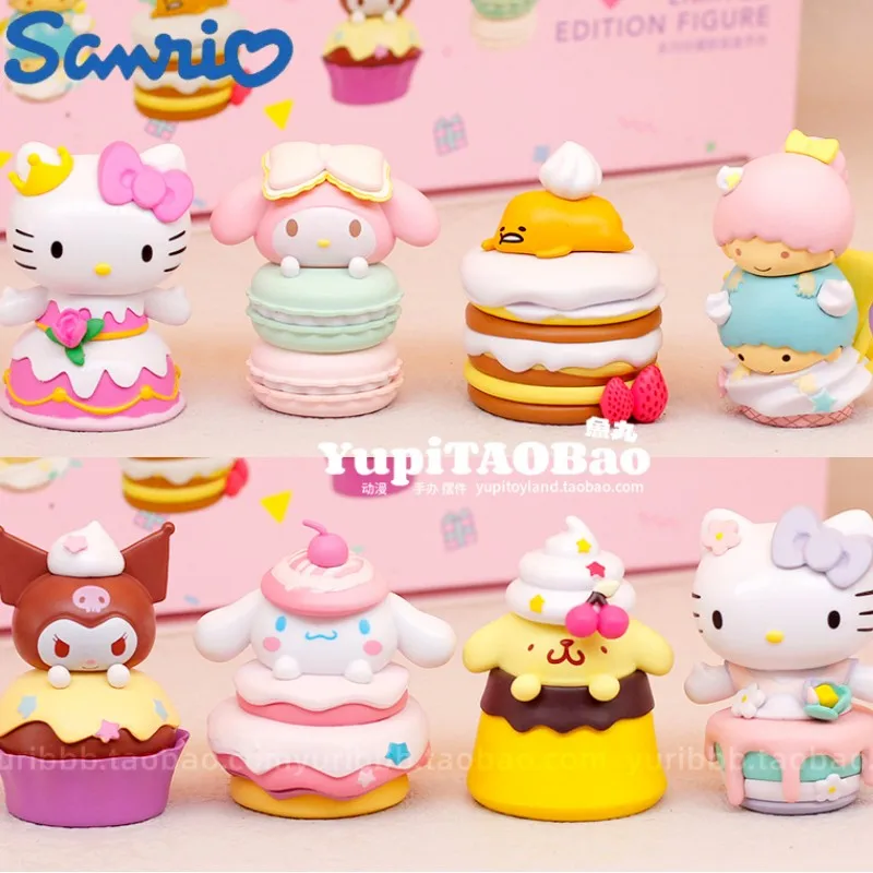 

Sanrio Sweetmeats Cake Macaroon Decorative Ornament Hello Kitty Kuromi Anime Figure Cartoon Toys Cute Melody Cinnamoroll Gifts