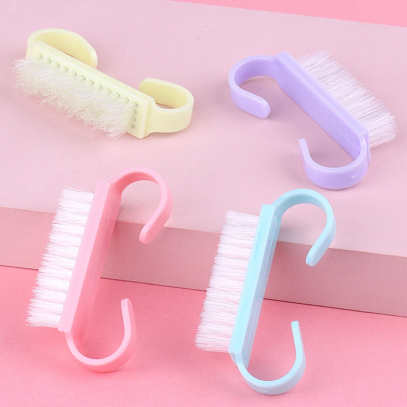 10Pcs/Pack Small Nail Cleaning Brushes Dust Cleaner Tools Colorful Clean Brushes For Nail Manicure Plastic Nail Art Brush