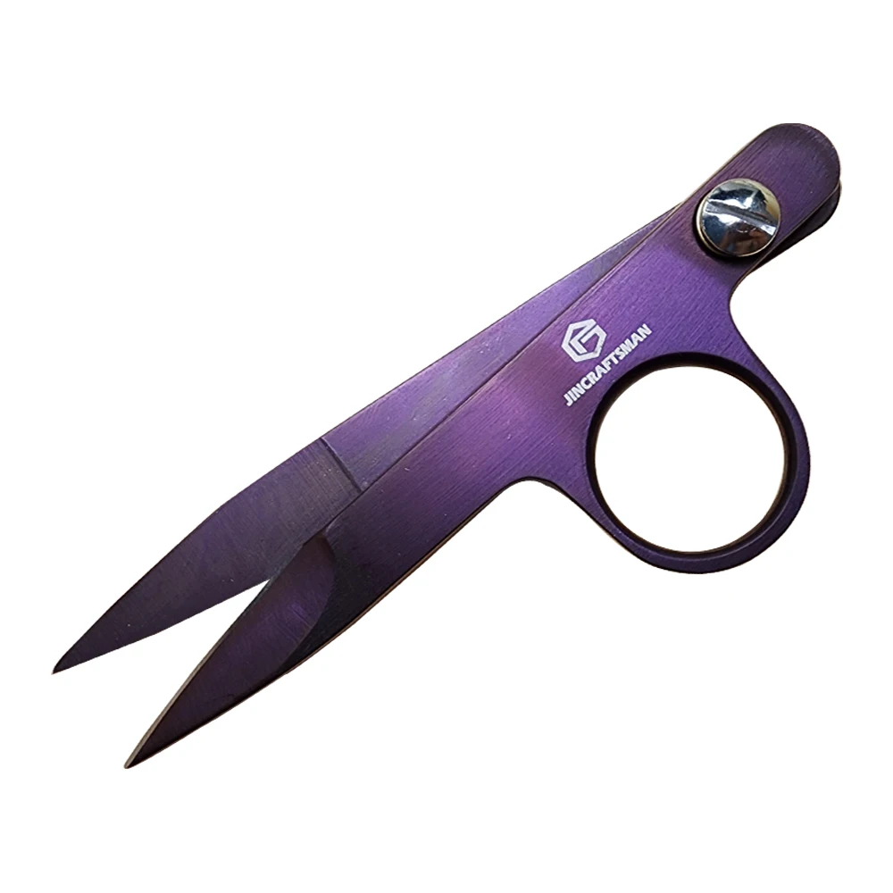 Jincraftsman®–4.6 Inch Purple Titanium Color PU Leather Sheath Sewing Houseware Embroidery Knitting Office Tailor Clip Scissor