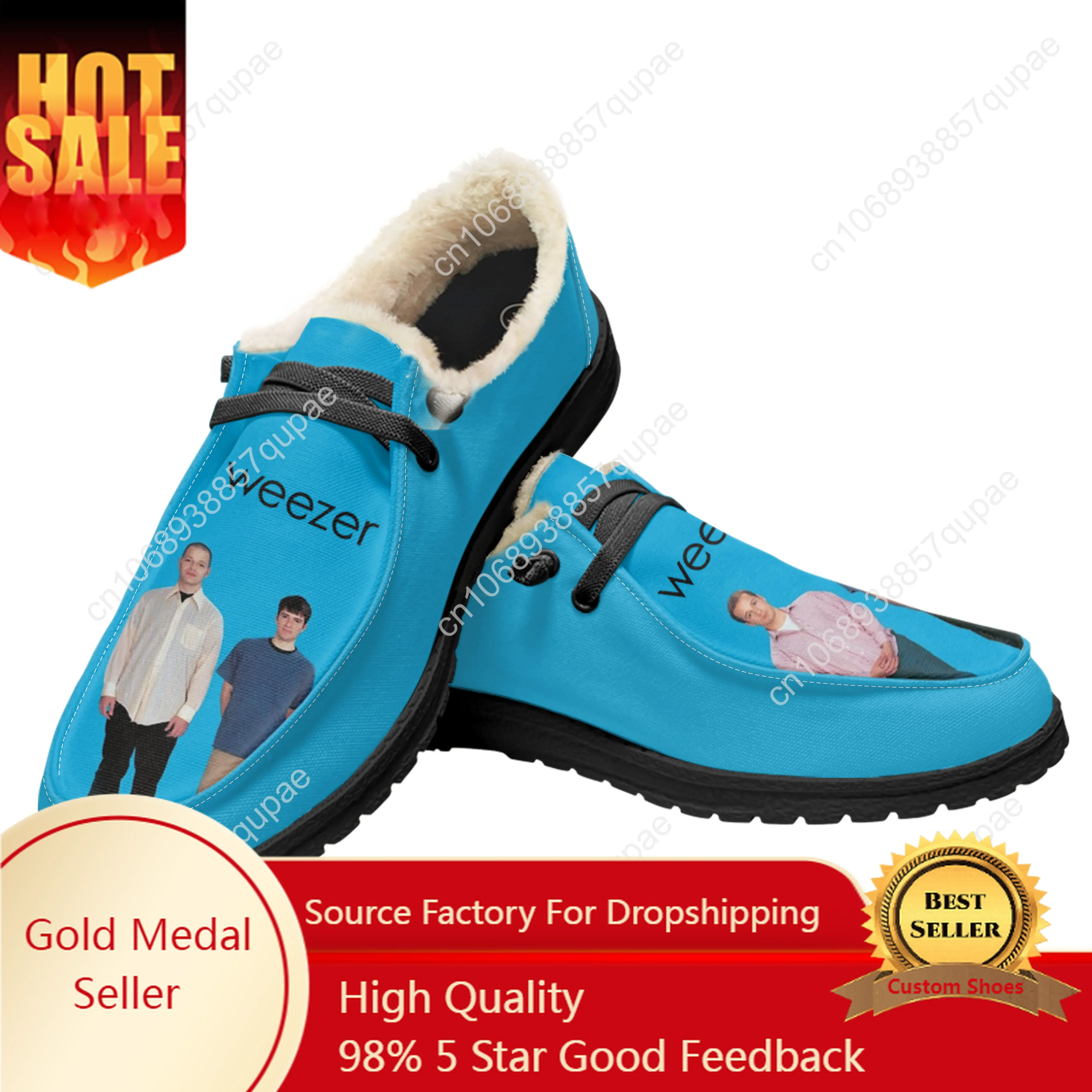 Weezer Casual Plush Shoes Flat Shoe Rock Band  Men Woman Breathable Casual Outdoor Lightweight Footwear Couple Custom Made Shoe