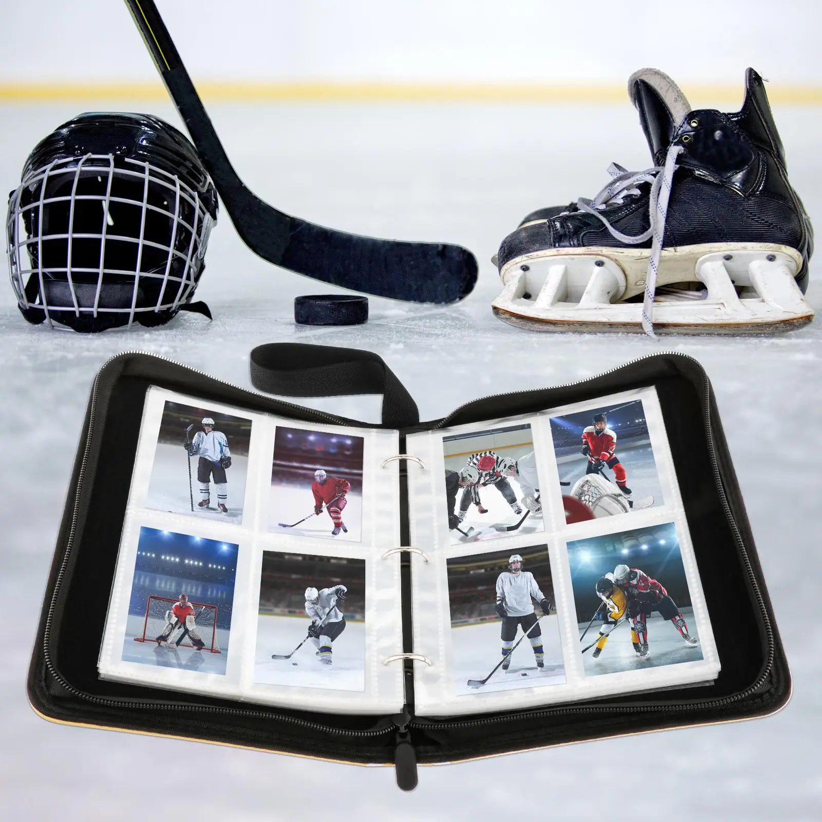 3 Ring Card Holder Protectors Albums Hockey Card Binder for Game Cards Sport