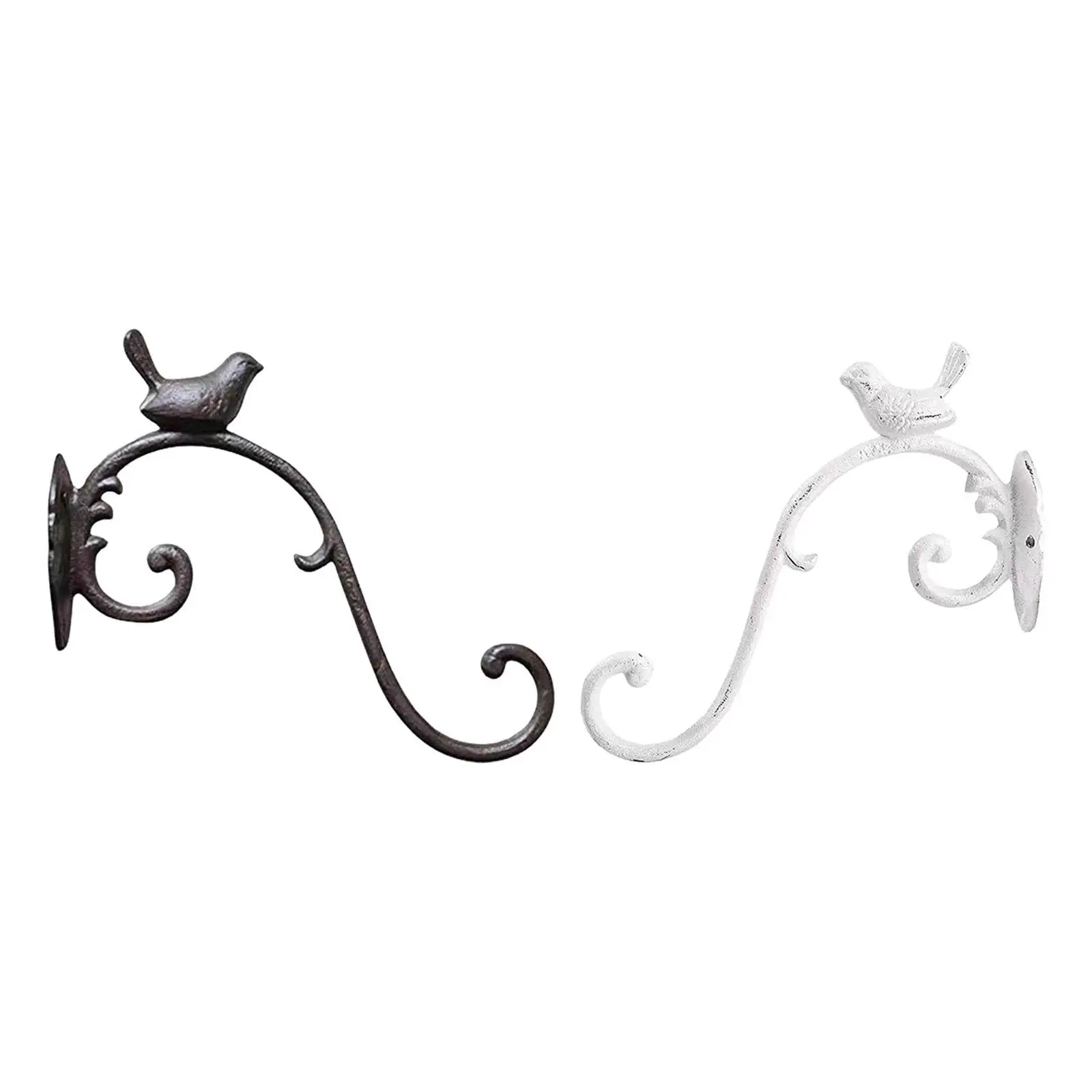 Cast Iron Bird Statue Wall Plant Hanger Length 25cm Patio Decoration for Wall Fence Deck Trees Multipurpose Accessory Durable