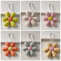 Stuffed Floral Lanyard Flower Bag Pendant Gift Cloth Floral Shape Keyrings Handbags Pendant Candy Color Bag Match Accessories