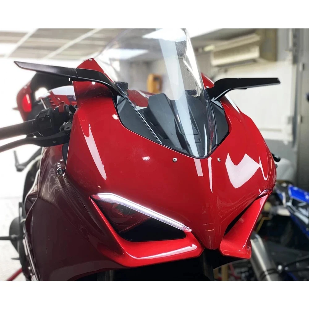 For Ducati Panigale V2 Panigale V4 Rotating Adjustable Wing Mirrors LED Motorcycle Rearview Mirrors 2019-2023