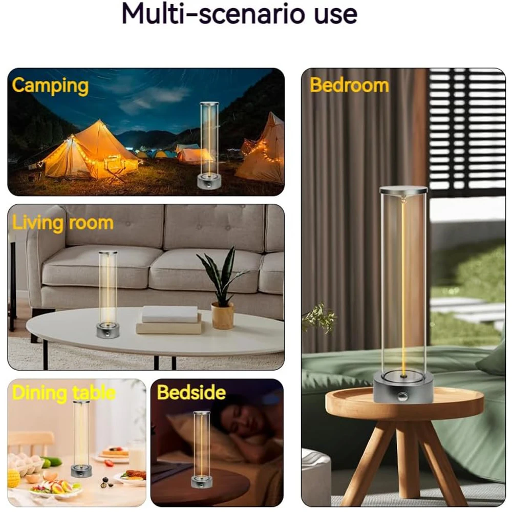 Cordless Portable LED Table Lamp Rechargeable Design Magnetic Desk Lamp with Touch Sensor Three-Level Dimmable For Bedroom Light