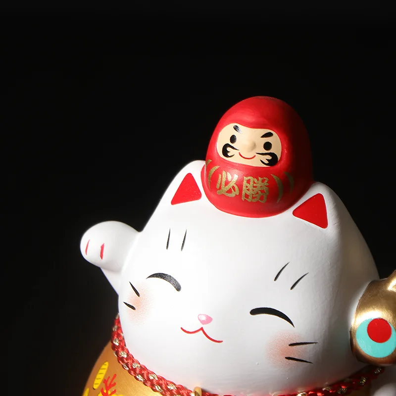 Japan Imported Yaoshi Kiln Damo Fortune Cat Ceramic Decoration Creative Desktop Home Ornament