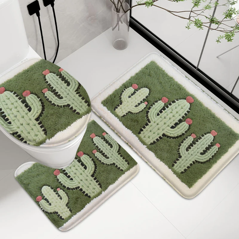 

3pcs bathroom soft floor mats, flannel floor mats, fairy ball printed patterns, small carpets that can be machine washed