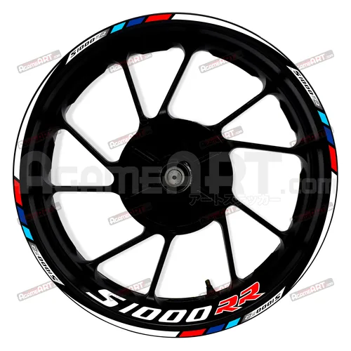 Imagen 2 del producto Pegatinas de rueda de motocicleta para BMW S1000RR, calcomanía reflectante impermeable delantera y trasera de 17 pulgadas, pegatinas decorativas para llanta de rueda