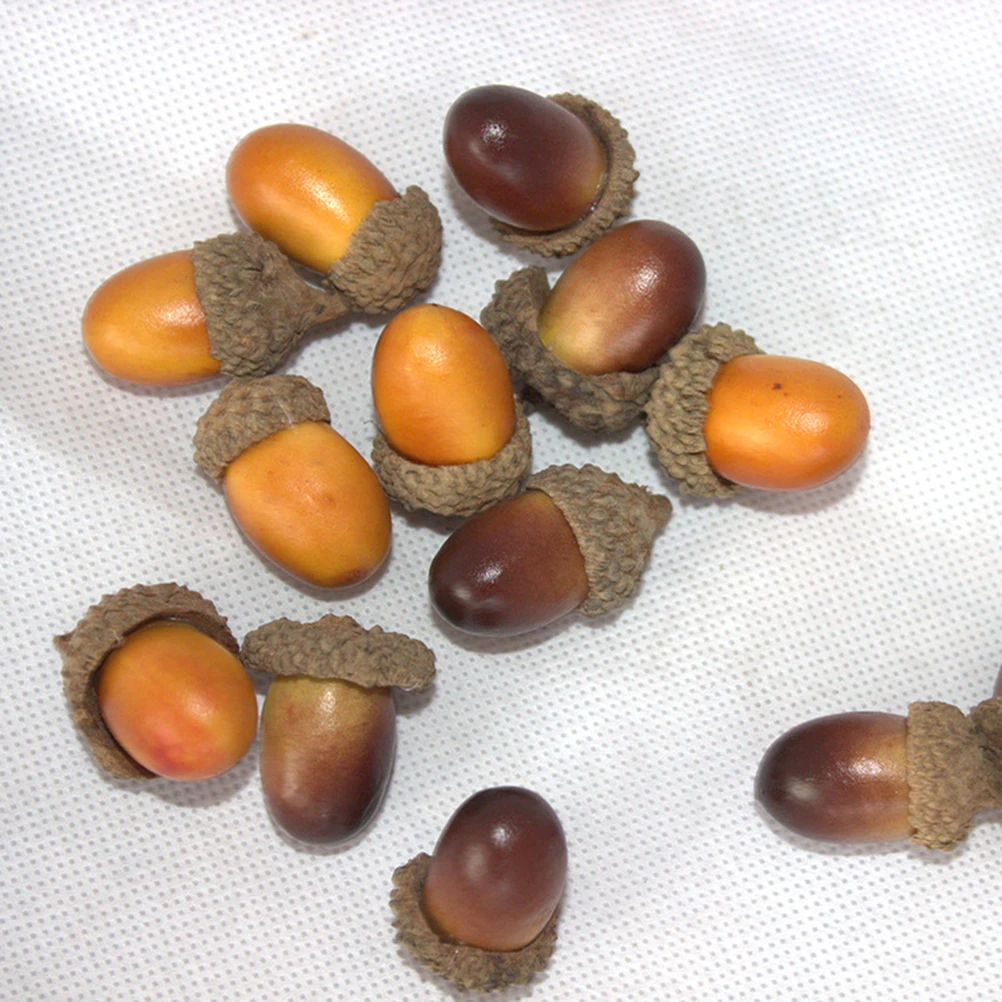

100 Pcs Simulated Acorn Decoration Artificial Acorns Decorative Nuts Christmas Centerpieces Decorations Desktop