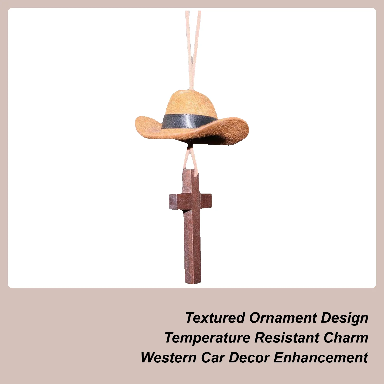 

Rear View Mirror Accessories Western Vintage Cross Pendant Retro Car Charm Rearview Mirror Accessories For Birthday Christmas
