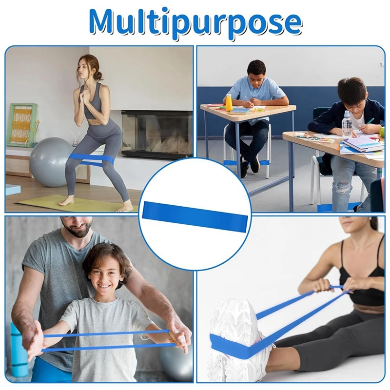 Bandes élastiques pour enfants avec pieds agités, chaises, outils TDAH, sièges flexibles pour irritation, salle élémentaire, 12 pièces