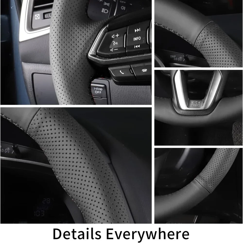 Custom Car Steering Wheel Cover Civic 11th Gen CRV 2023 2024 Non-Slip Car Accessories Hand-sewn Steering Wrap For Honda Accord