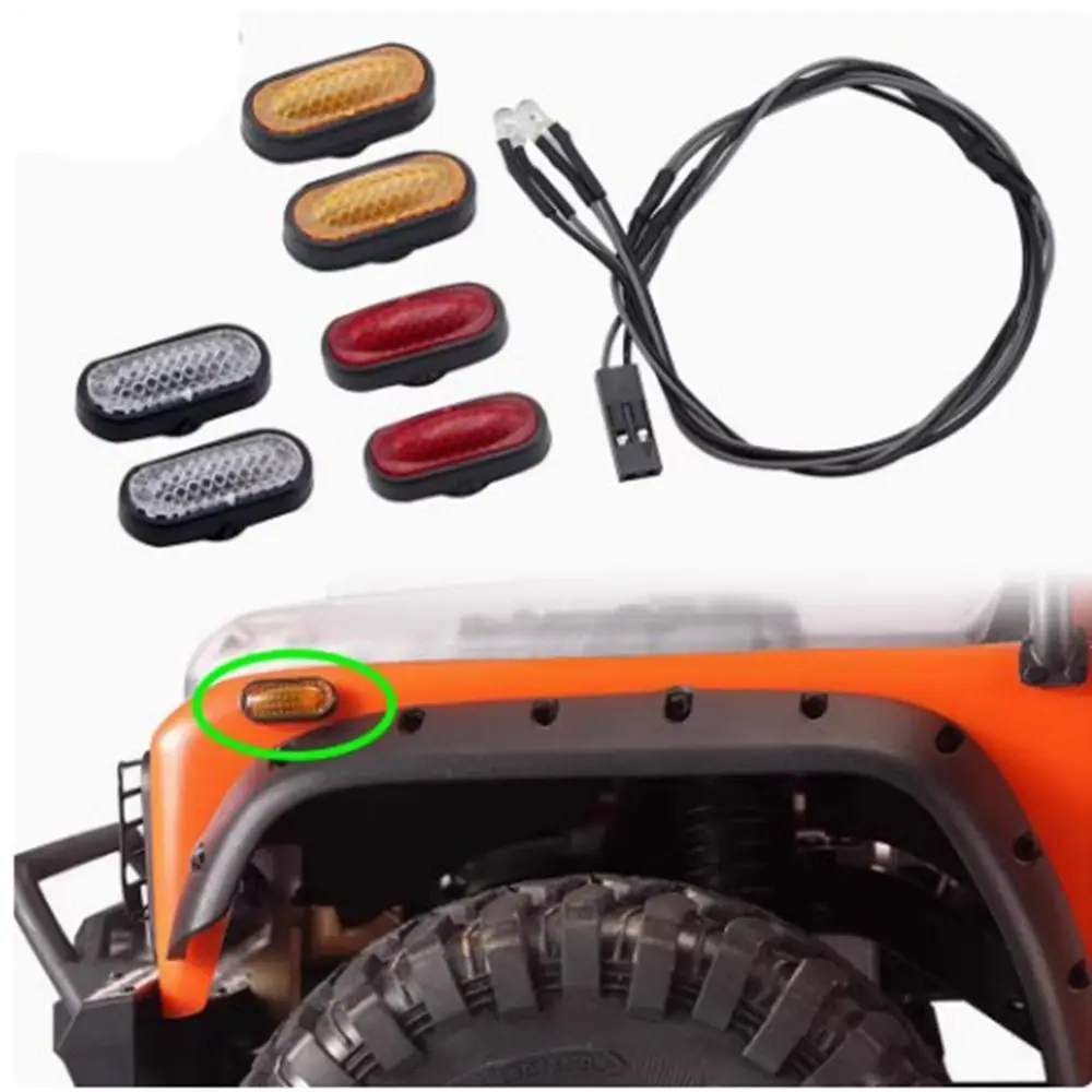 1/8 1/10 1/14 Rc Crawler Car Turn Signal Trailer Truck Motorcycle Light 3 Colors Plastic Universal Brake Lights for 1 Pair
