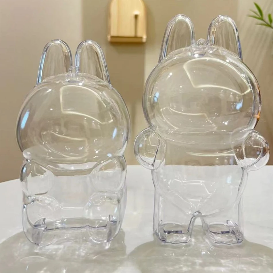 For LABUBU Display Clear Macaron Case Dust Case Housings Popmart Bubble Mart Doll Accessories Doll Accessories Christmas Gifts