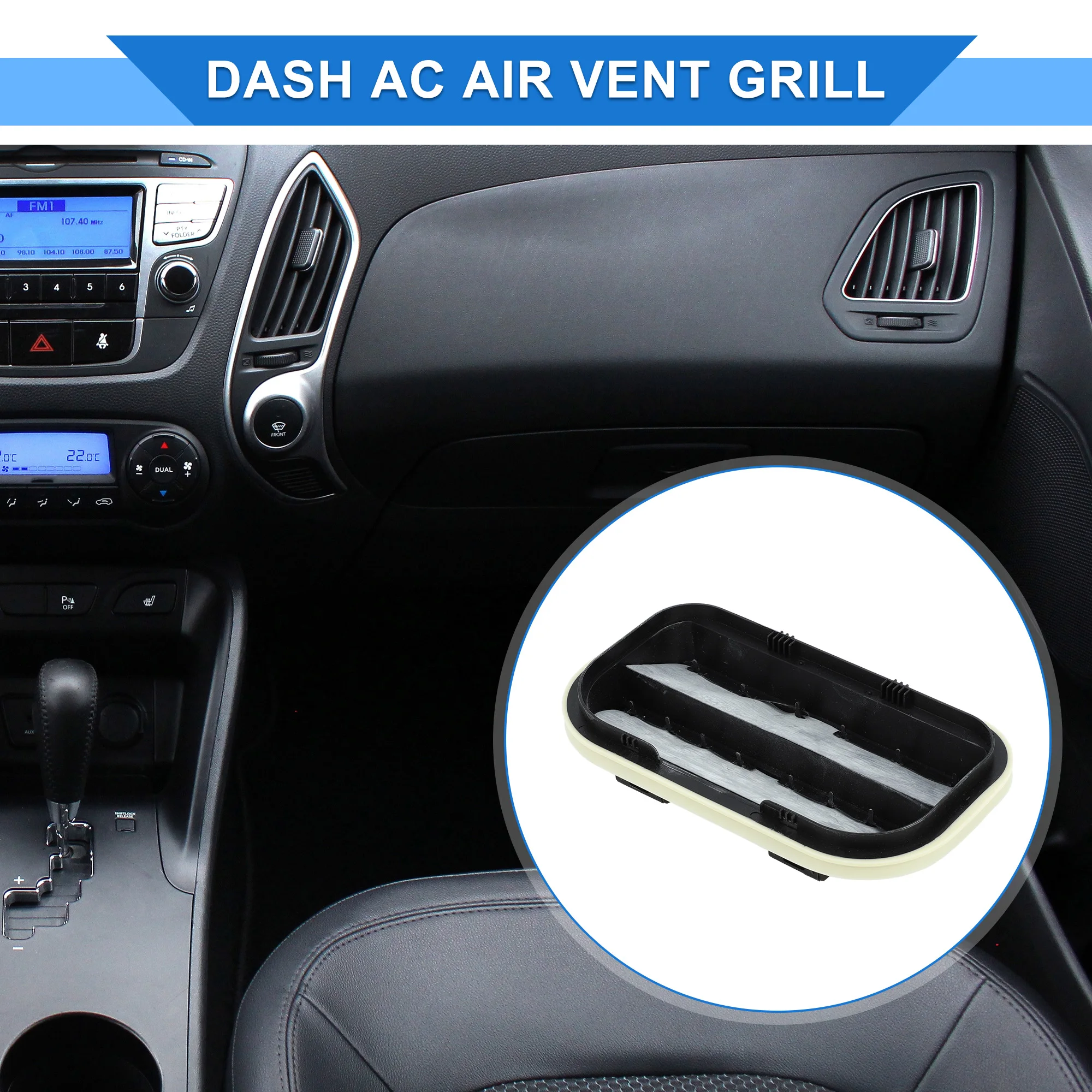 UXCELL Center Dash A/C Outlet for Ford CMax Fiesta 2006-2013 ABS Black Air Vent Panel